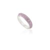 925 Sterling Silver Pink sapphire Dome Style Band - Image 3