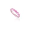 925 Sterling Silver Pink Sapphire Eternity Band - Image 3