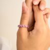 925 Sterling Silver Pink Sapphire Eternity Band - Image 6