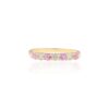 925 Sterling Silver Pink Sapphire Half Eternity Band