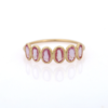 925 Sterling Silver Pink Sapphire Half Eternity Band