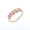 925 Sterling Silver Pink Sapphire Half Eternity Band - Image 3