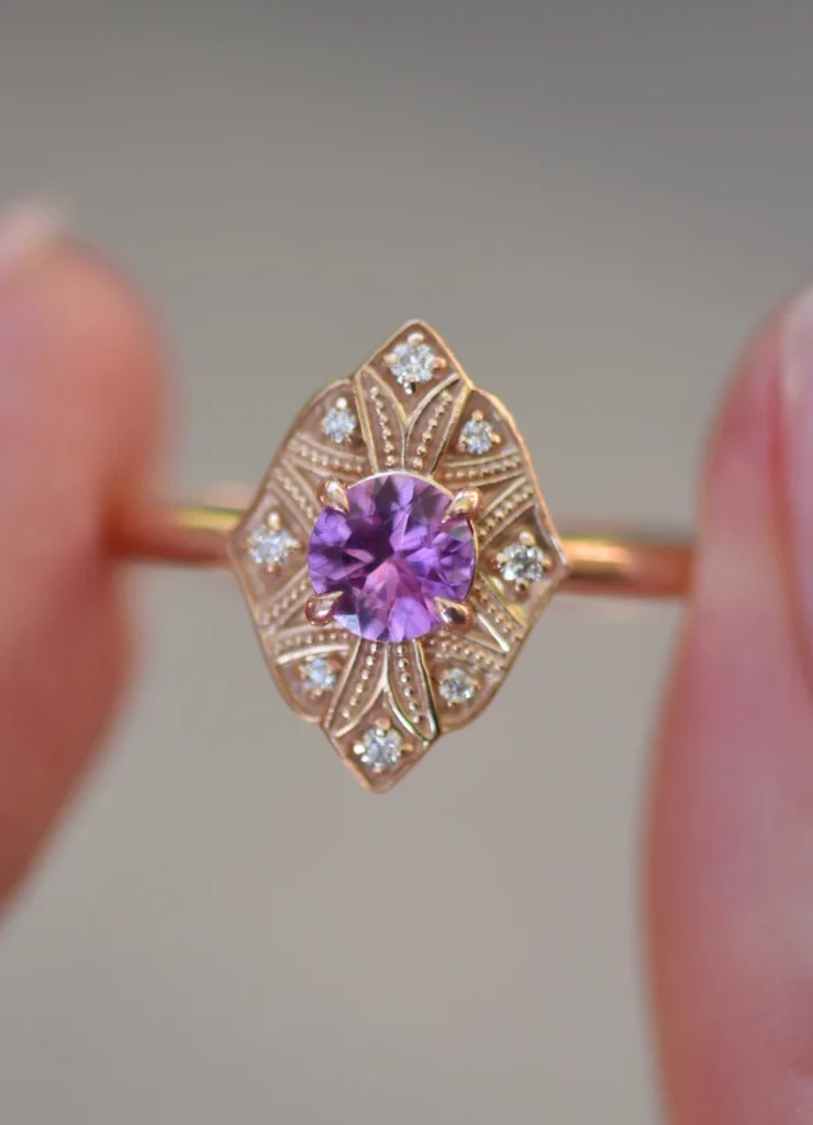 925 Sterling Silver Pink Sapphire Ring