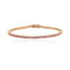 925 Sterling Silver Pink Sapphire Sleek Bracelet