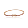 925 Sterling Silver Pink Sapphire Sleek Bracelet - Image 3