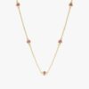 925 Sterling Silver Pink Sapphire Station Necklace