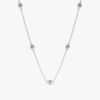 925 Sterling Silver Pink Sapphire Station Necklace - Image 2