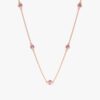 925 Sterling Silver Pink Sapphire Station Necklace - Image 4