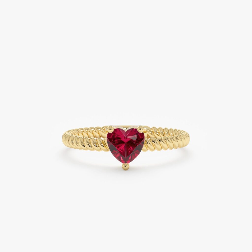 925 Sterling Silver Pink Tourmaline Heart Ring
