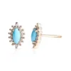Sterling silver marquis earrings with turquoise and sparkling stones