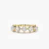 925 Sterling Silver Princess Cut 5 Stone Diamond Wedding Ring