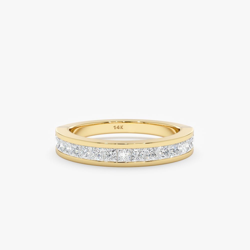 925 Sterling Silver Princess-Cut Diamond Half Eternity Ring