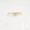 Princess cut diamond ring in 925 sterling silver with gold plating
