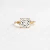 925 sterling silver princess cut engagement ring with polished finish