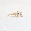 Princess cut engagement ring with thick gold plating and CZ stone