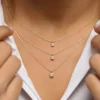 Princess-cut Premium CZ diamond solitaire pendant with square prong setting