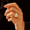 925 Sterling Silver Princess Diamond Bold Wedding Band: Unique Cigar Ring for Women - Image 3