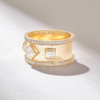 925 Sterling Silver Princess Diamond Bold Wedding Band: Unique Cigar Ring for Women - Image 4
