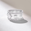 925 Sterling Silver Princess Diamond Bold Wedding Band: Unique Cigar Ring for Women - Image 6