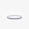 925 Sterling Silver Prong Set Blue Sapphire Eternity Band - Image 2