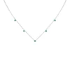 Emerald choker with prong set stones and polished 925 Sterling Silver