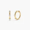 925 Sterling Silver hoop earrings with prong-set CZ diamond accents
