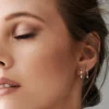 Classic hoop earrings with premium CZ diamonds and gold plating