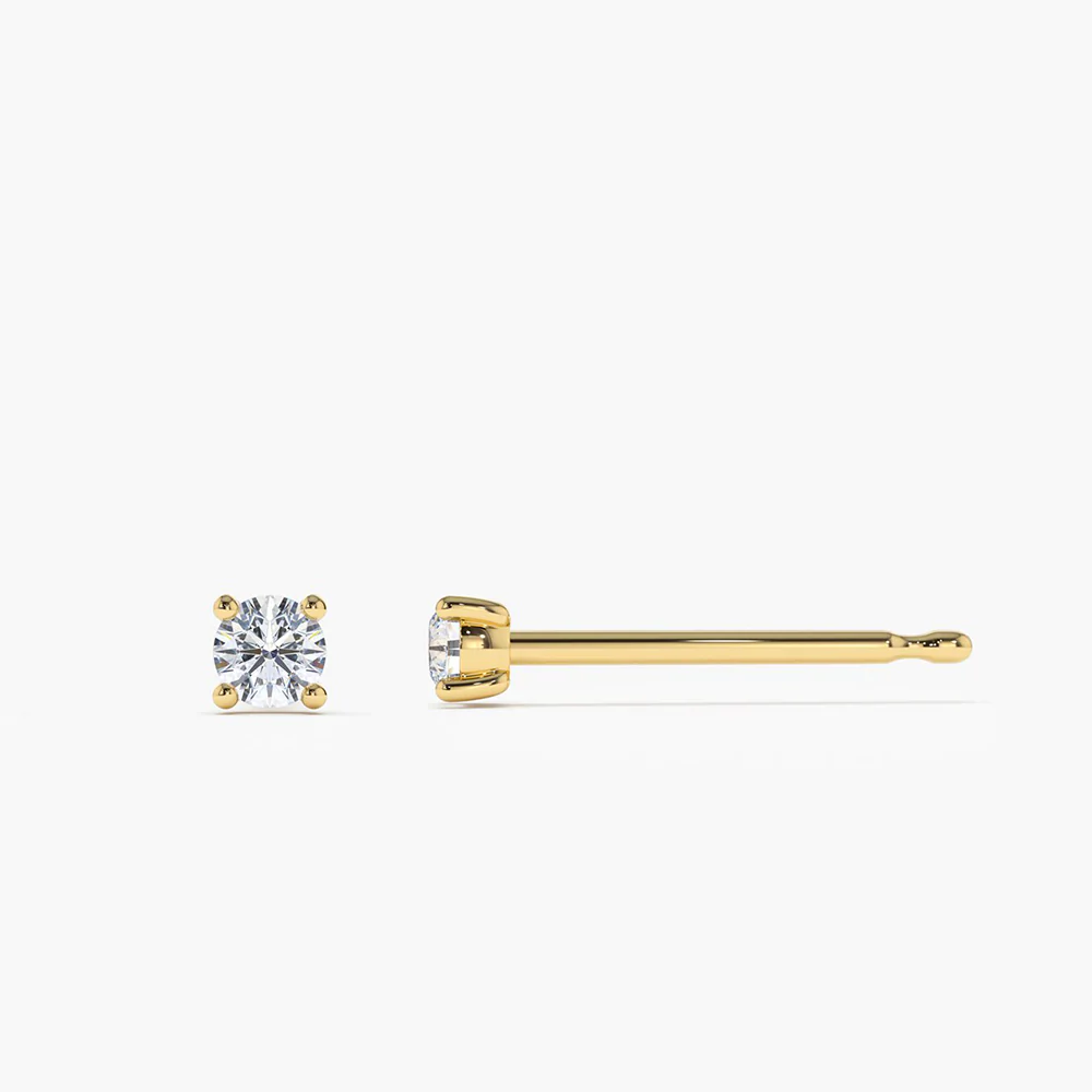 925 Sterling Silver Prong Setting Diamond Trio Tiny Stud Earrings