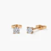 Delicate trio stone stud earrings in refined design