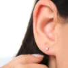 Prong setting stud earrings with premium CZ diamonds