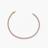 925 Sterling Silver Prong Setting Pink Tourmaline Tennis Bracelet