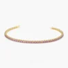 925 Sterling Silver Prong Setting Pink Tourmaline Tennis Bracelet - Image 2