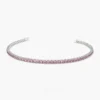 925 Sterling Silver Prong Setting Pink Tourmaline Tennis Bracelet - Image 3