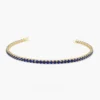 925 Sterling Silver Prong Setting Sapphire Tennis Bracelet