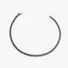 925 Sterling Silver Prong Setting Sapphire Tennis Bracelet - Image 2