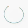 925 Sterling Silver Prong Setting Turquoise Tennis Bracelet