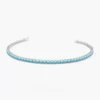 925 Sterling Silver Prong Setting Turquoise Tennis Bracelet - Image 4