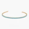 925 Sterling Silver Prong Setting Turquoise Tennis Bracelet - Image 5