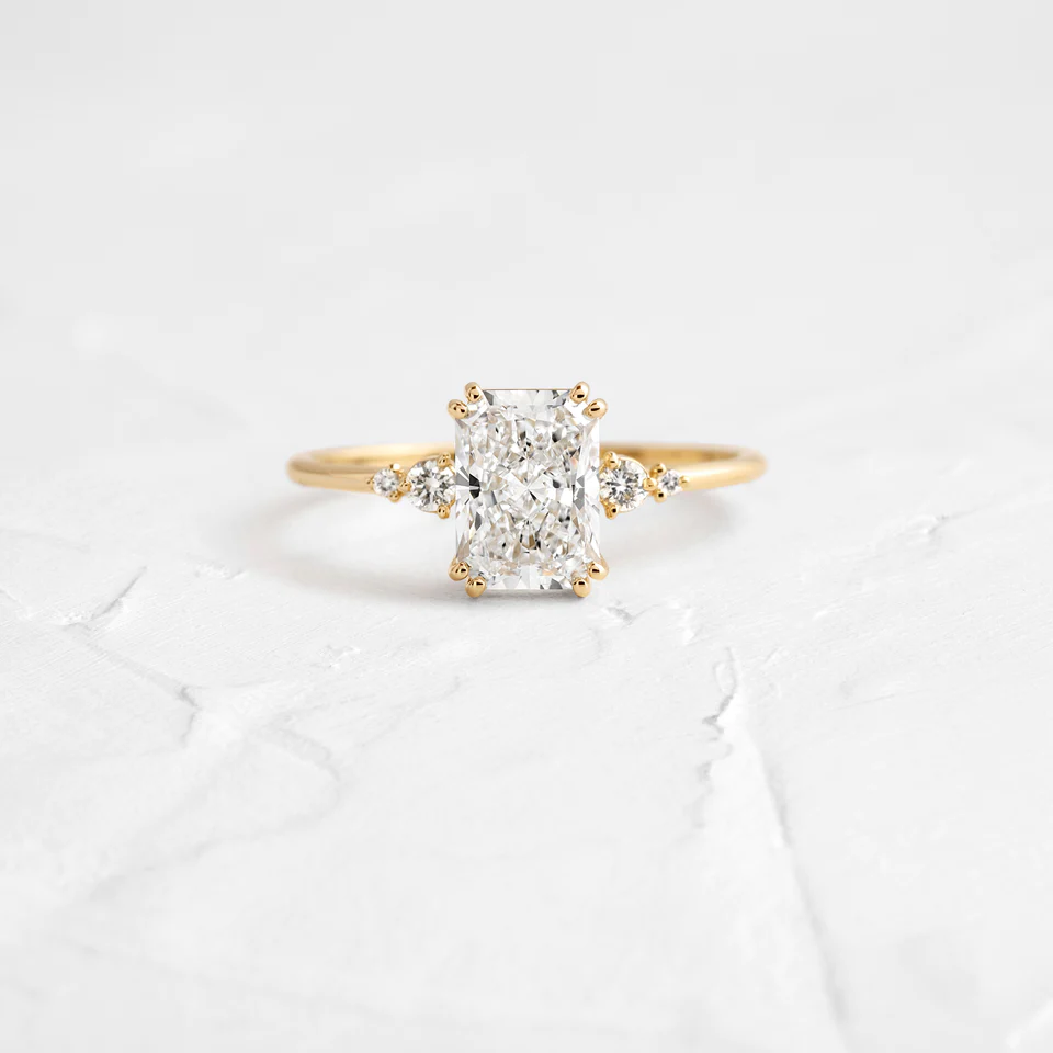 925 Sterling Silver Radiant Cut Diamond Ring