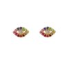 925 Sterling Silver Rainbow Evil Eye Stud Earrings