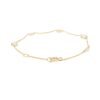 Sterling silver bracelet featuring a simple chain and five moonstones