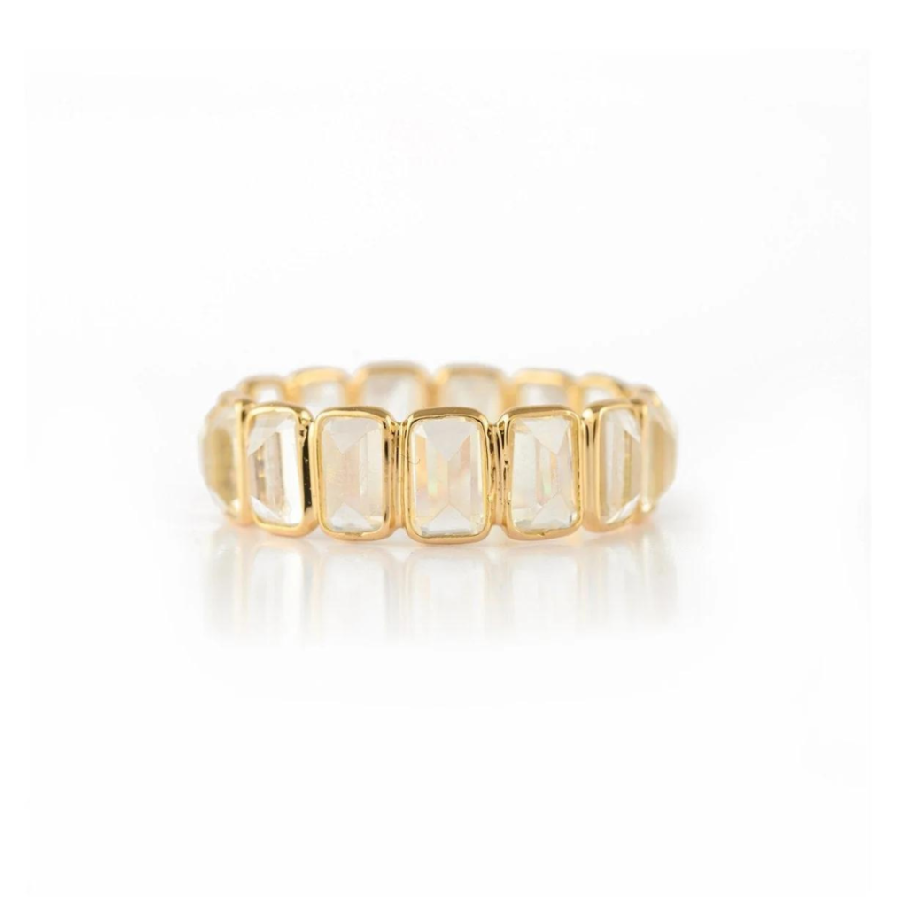 925 Sterling Silver Rainbow Moonstone Eternity Band
