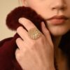 925 Sterling Silver Rainbow Moonstone Sunflower Ring - Image 2