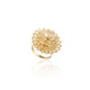 925 Sterling Silver Rainbow Moonstone Sunflower Ring - Image 3