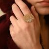 925 Sterling Silver Rainbow Moonstone Sunflower Ring - Image 7