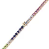 Tennis bracelet with vibrant CZ sapphire stones and personalised lettering