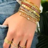 BIS hallmarked sterling silver bracelet with rainbow stone pattern