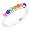 925 Sterling Silver Rainbow Sapphire Band