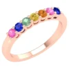 925 Sterling Silver Rainbow Sapphire Band - Image 3