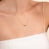 925 Sterling Silver Rainbow Sapphire Bar Necklace - Image 4